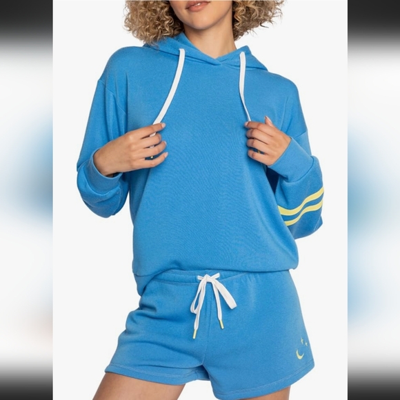 NWT PJ Salvage Large Summer I Turned Pretty  Embroidery Sweatshirt & short set - Picture 4 of 4